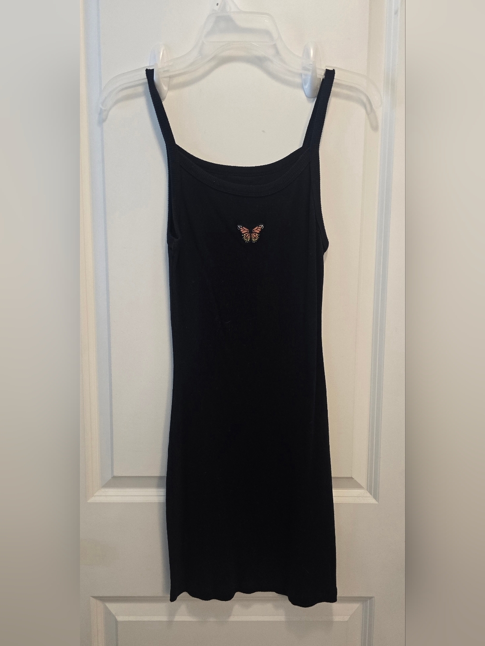 Aeropostale Black Spaghetti Strap Dress with Butterfly Accent Size XS